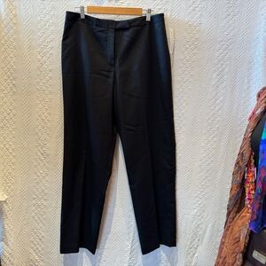 NWT Pursuits LTD 100% Worsted Wool black pants 14 pleated Fully Lined pockets